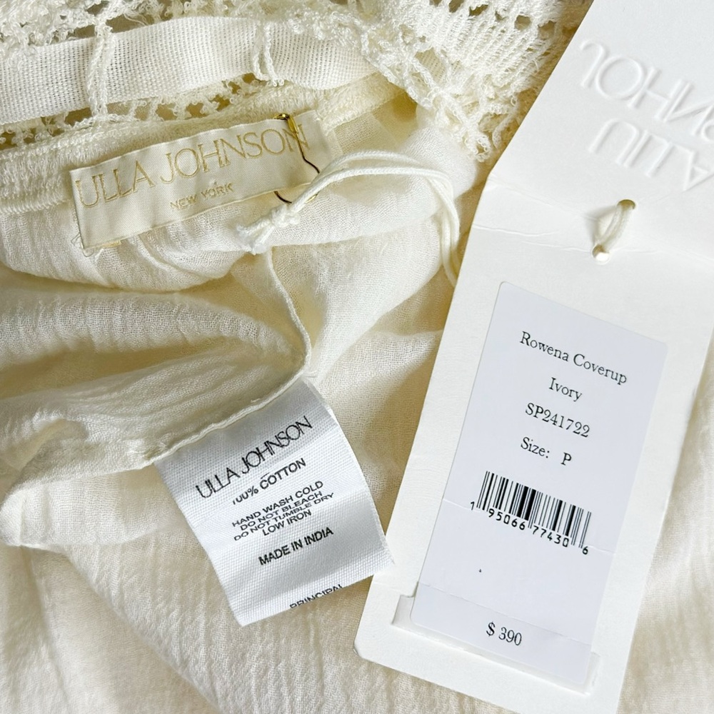 ULLA JOHNSON Rowena Coverup Dress, Ivory, P/XS - Picture 12 of 13